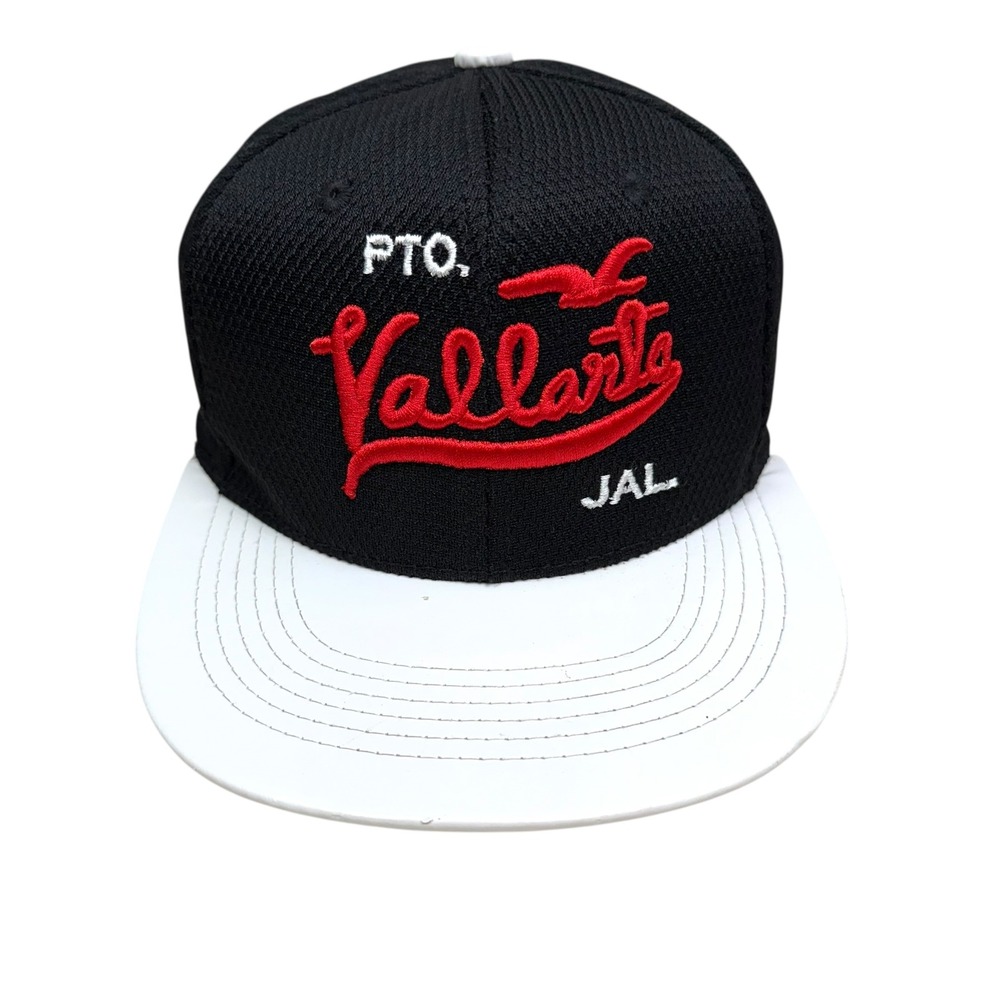 Puerto Vallarta Jalisoc Ball Cap Hat Embroidered Snapback Black White Men OSFM
